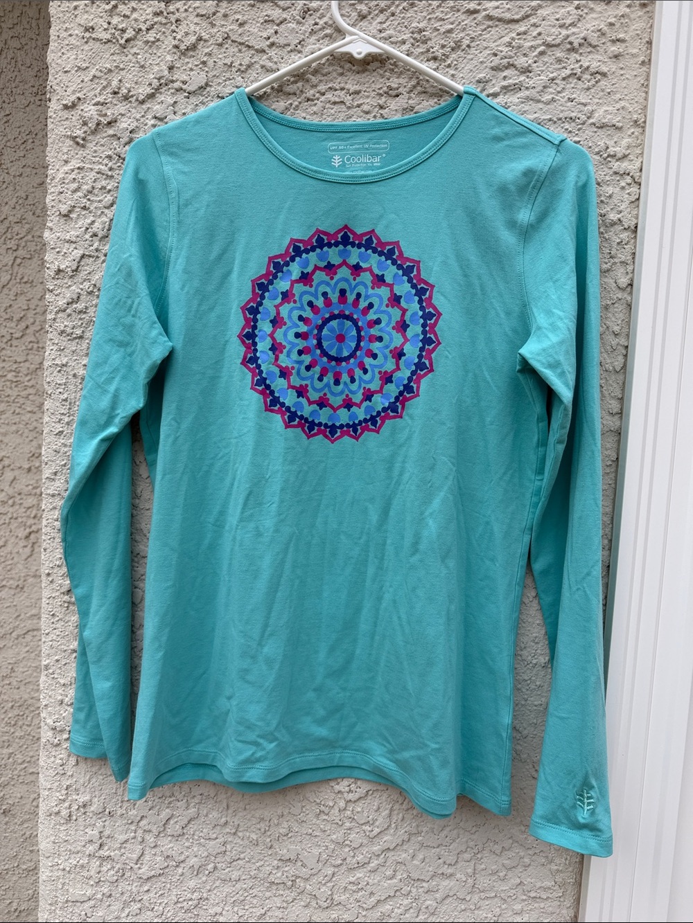 Coolibar Morada Everyday L/S Graphic UPF 50+ Mint Green Shirt Women's Size S